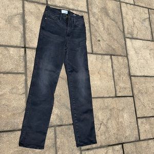 Frame Denim Black, Le Sylvie Slender Straight Leg